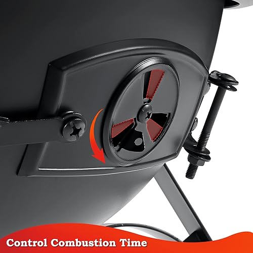 Miniatura 3 de SINGLYFIRE Prairie Fire Chiminea al aire libre chimenea cubierta o patio trasero chimenea de madera con cubierta de chimenea inoxidable hierro negro