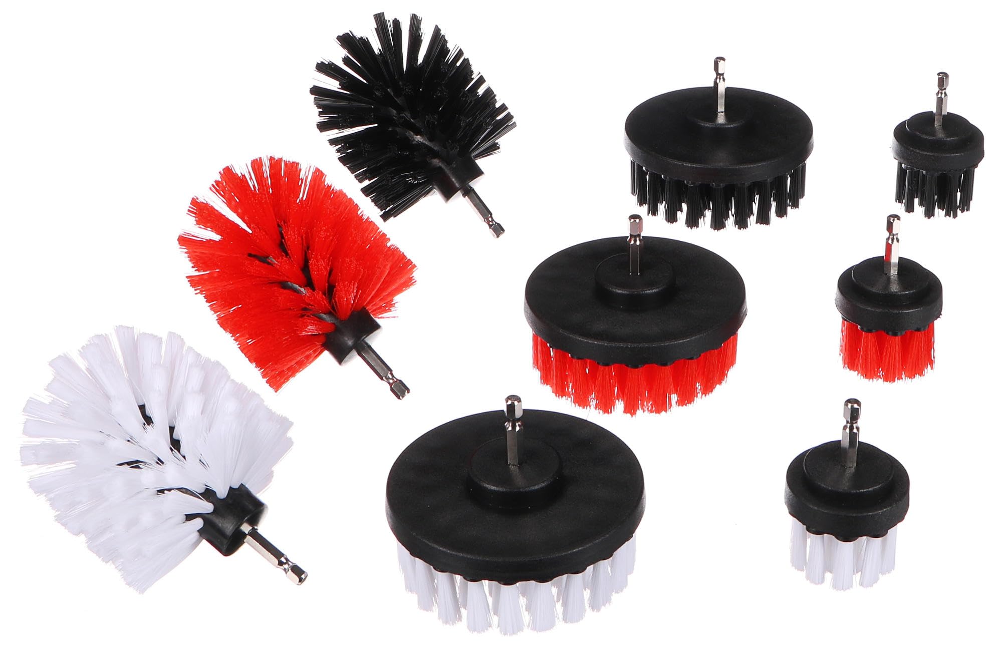 SIXTOL CAR DETAILING DRILL BRUSH 9 | 9-Piece Drill Brush Set | Car Cleaning | Rims | Engine Parts | Hard Surfaces