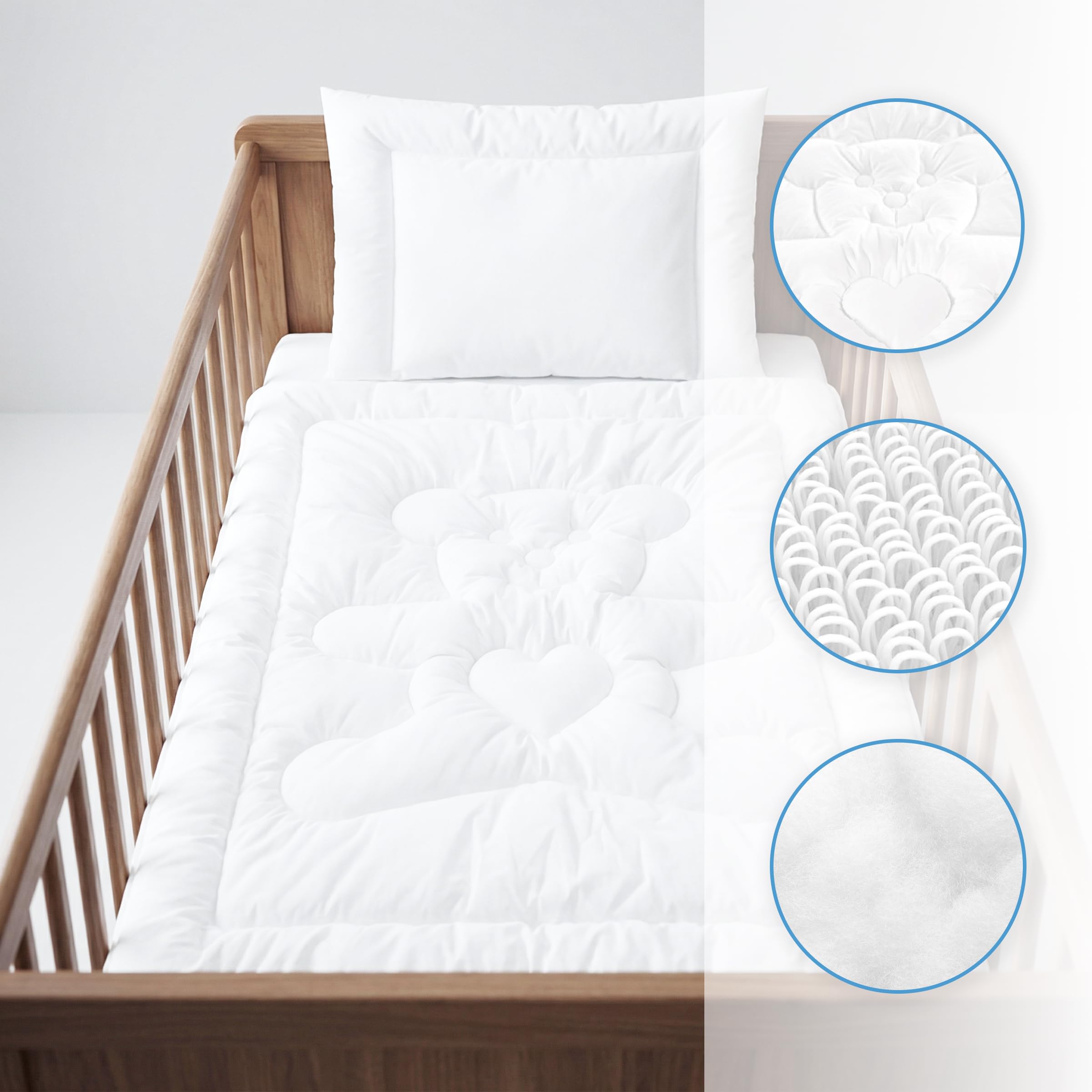 Baby Comfort Piumino per carrozzina o culla e cuscino 80 x 70 cm 100% Poliestere (12 mesi+)