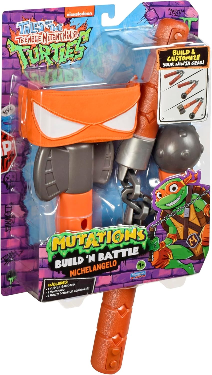 Tales of Teenage Mutant Ninja Turtles: Mutations Build N Battle Michelangelo Nunchuks Basic Role Play Set by Playmates Toys