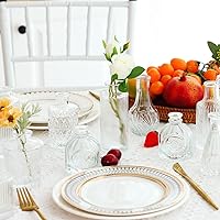 Vista 2 de Fixwal Juego de 36 Floreros de Vidrio para Capullos, Floreros Pequeños para Flores, Floreros Transparentes para Capullos para Centros de Mesa