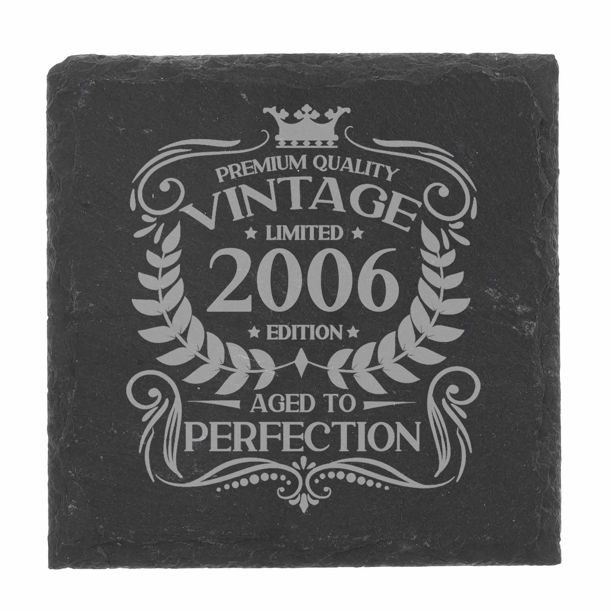 80th Birthday Gift for Men Vintage 1946 Aged to Perfection Engraved Slate Coaster Present for 80 Year Old Etched Natural Slate Placemat (Round Slate) — view 138