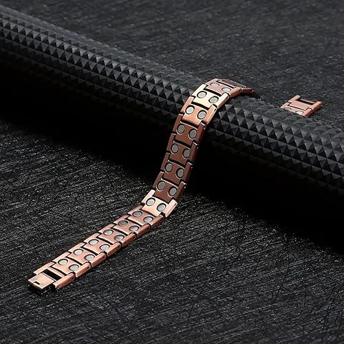 Miniatura 8 de Copper Bracelet for Men Copper Magnetic Bracelet Elegant 99.99% Solid Copper Bracelets with Double-Row Strong Magnets,Magnetic Jewelry