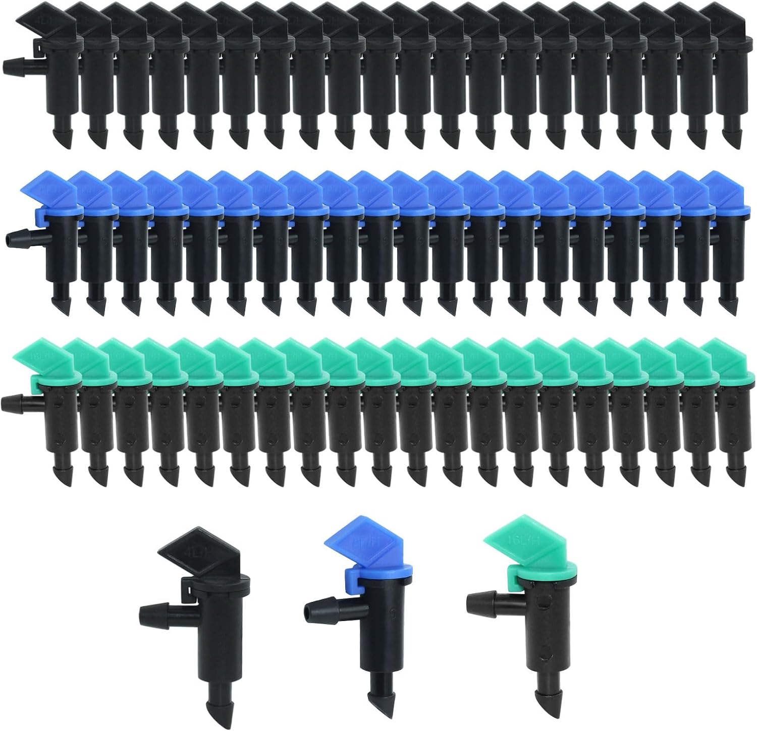 100 Pack 1 GPH Drip Emitter, Flag Irrigation Dripper