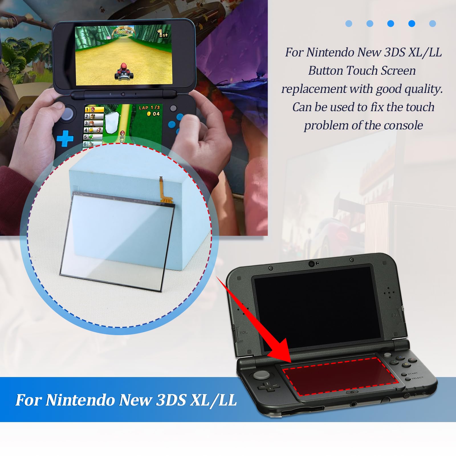Amazon.com: Touch Screen for Nintendo New 3DS XL/LL Bottom Touch