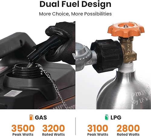 Vista 20 de MaXpeedingrods Generador inversor portátil de 3500 vatios a gas, compatible con la EPA, compacto y ligero para energía de respaldo en el hogar