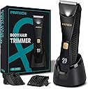 PRITECH Manscape Body Hair Trimmer for Men - Waterproof Pubic Hair Ball Trimmer, Ceramic Blade Electric Body Shavers for Men with USB-C Charging, Wet & Dry Use & Nick-Free Razor, Sensitive Skin Safe