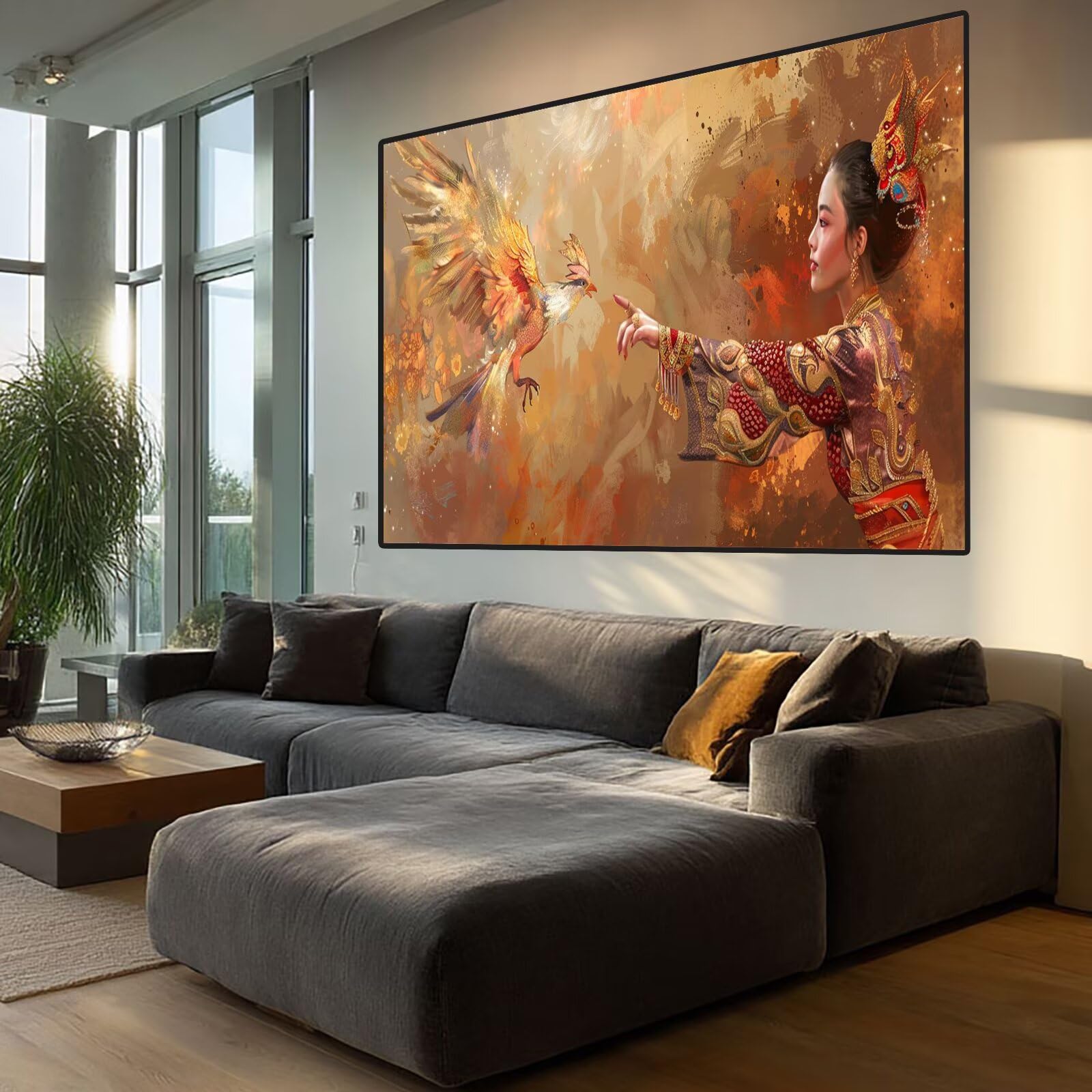 Phoenix Diamond Art Beauty Diamond Painting Arts and Crafts dla dorosłych, zestawy do malowania diamentami 5D, dorosłych, Crysta, haft krzyżykowy, zestaw do haftowania dla początkujących, dekoracja