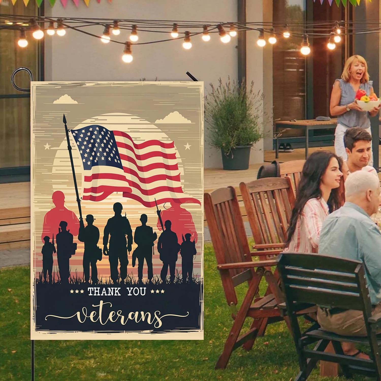 Veterans Day Garden Flag - Double Sided, Thank You Veterans, Patriotic Decorations, Honor Your Hero - Image 2
