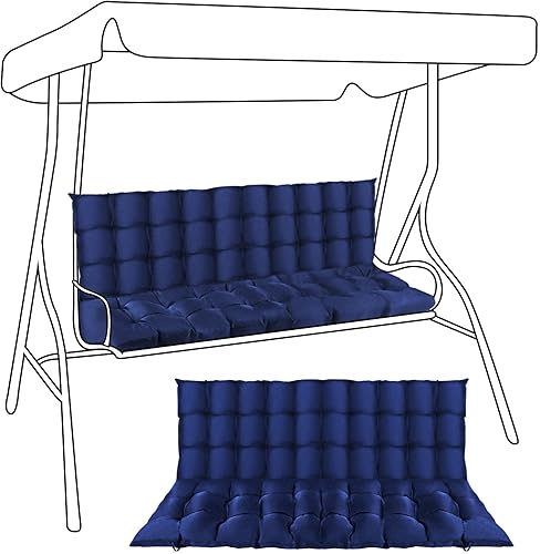 Miniatura 4 de Thyle Cojines de repuesto para columpio de banco de 63 x 19 pulgadas, cojines impermeables para muebles de patio de 2 a 3 plazas, cojín de grosor de