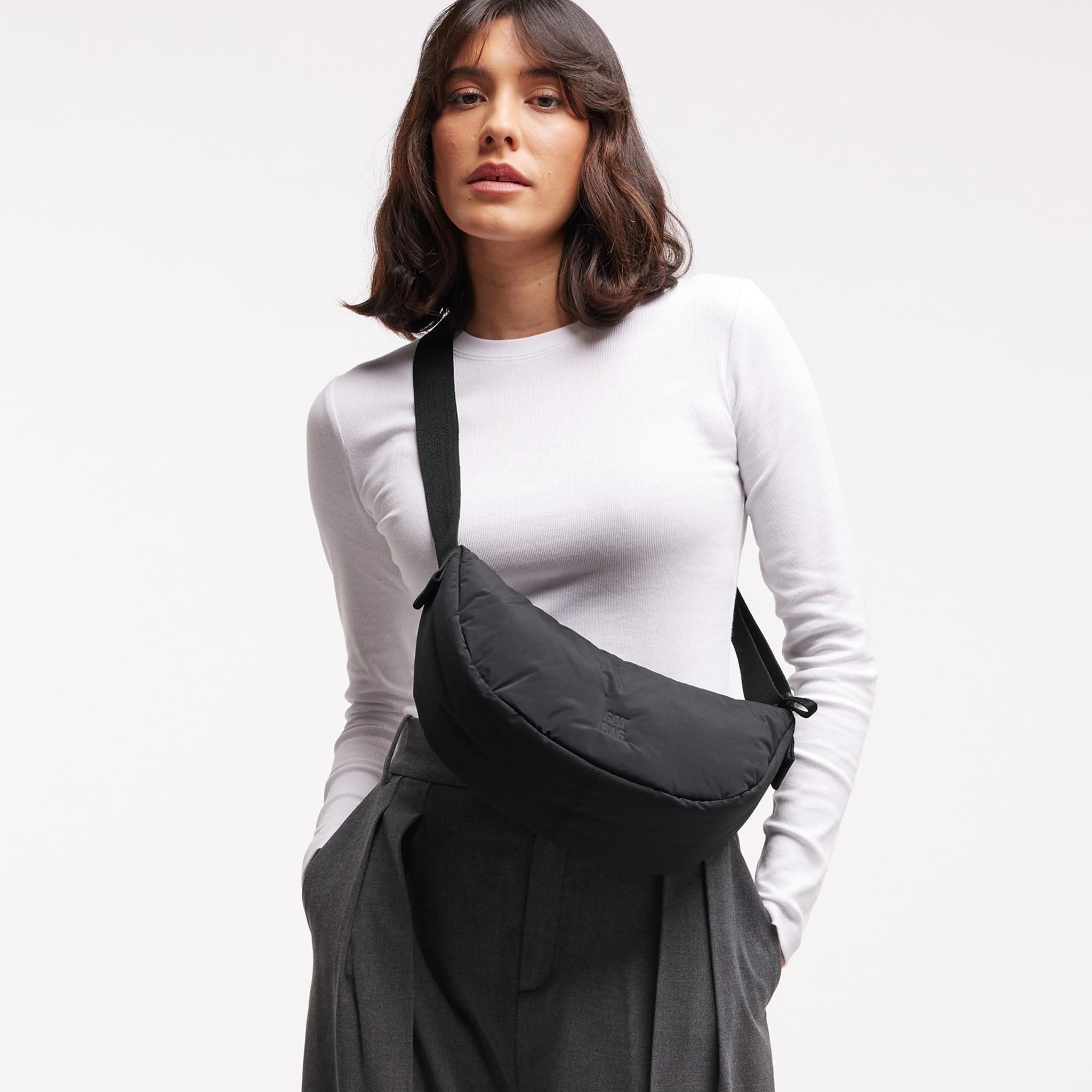 GOT BAG Moon Bag Cloud | Umhängetasche Halbmond Nylon| Stylische Crossbody Bag mit verstellbarem Gurt
