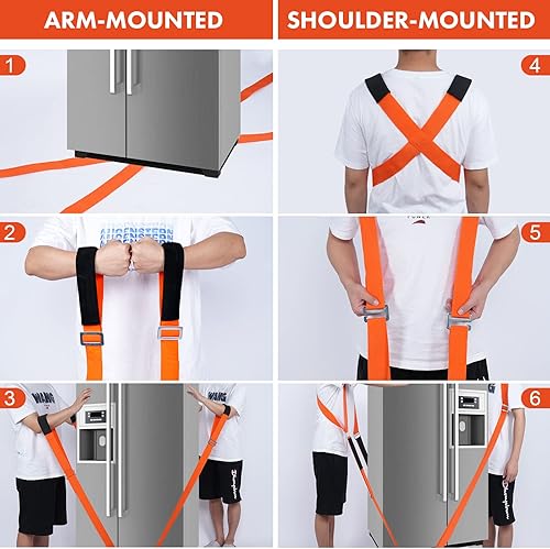 Miniatura 5 de Correas móviles de elevación (acolchadas) para 2 personas con sistema de elevación y movimiento, para arnés de colchón en movimiento, sofá, muebles,