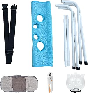 Dog Grooming Hammock Bring Pet Towels, Bite-Proof Helmets, and Nail Clippers Cat Grooming Harness for Pet Bathing, Grooming, and Nail Trimming,Blue