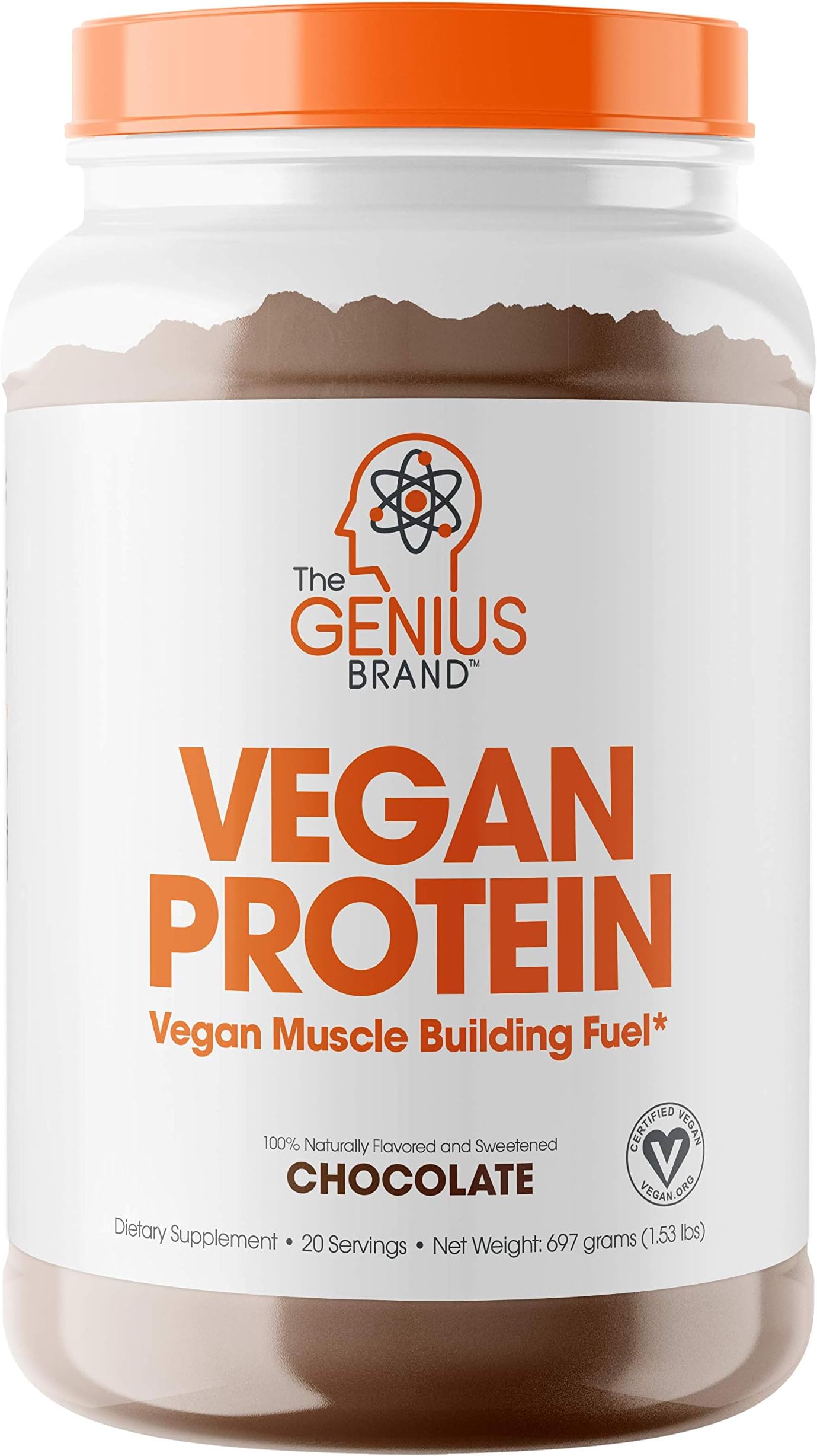 Genius Vegan Protein Powder – Plant Based Lean Muscle Building Shake | Best Pea + Pumpkin Protein Sources – Ideal Lean Body Shake for Men & Women – All in One Nutritional Sport Drink (Dairy Free)