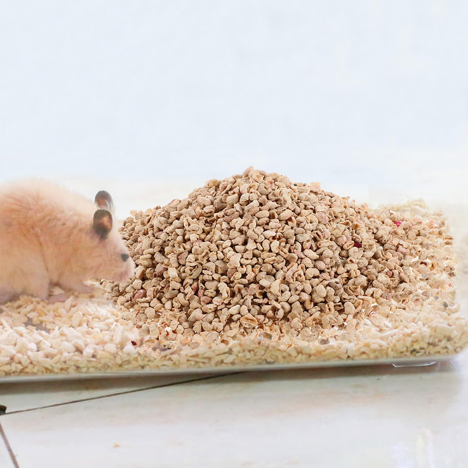 iplusmile 1000g Lettiera per Criceti di Rivestimento Naturale di Pannocchie di Mais per Gabbie di Piccoli Animali Domestici Come Coniglietti Scoiattoli Gerbilli e Porcellini Additivi