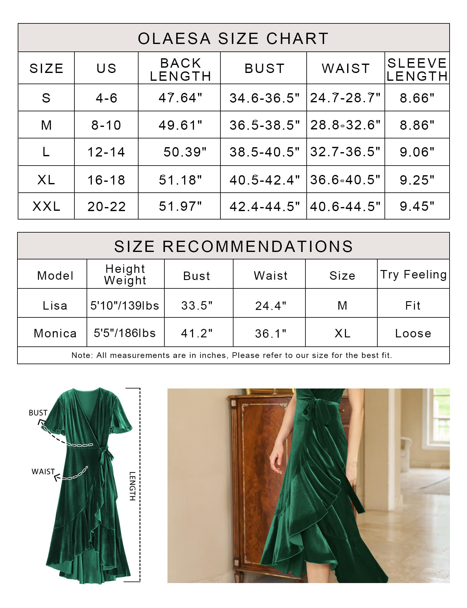 Olaesa Robe longue en velours pour femme avec col en V et poches pour invitées de mariage, automne, maternité
