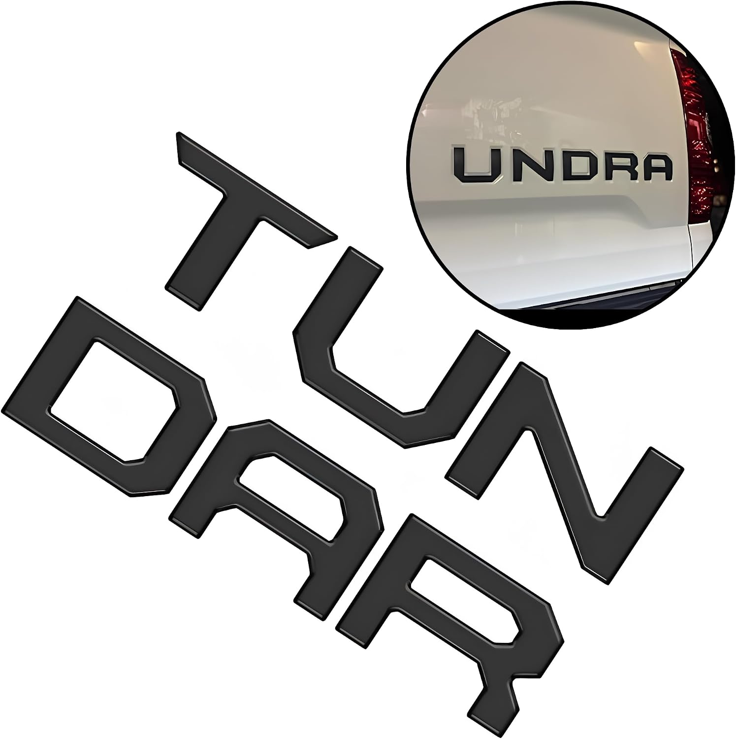 Tailgate Insert Letters Compatible with Tundra 2014 2015 2016 2017 2018 2019 2020 2021 3D Emblems Matte Black with Strong Adhesive