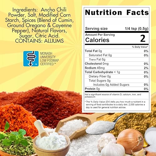 Miniatura 4 de Smoke n Sanity Condimento para tacos  Certificado Monash bajo FODMAP  Sin gluten  Certificado Kosher  Sin lácteos (agitador de 3.75 onzas)