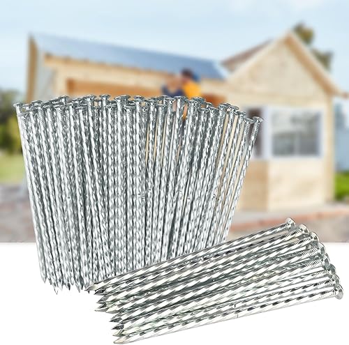Miniatura 5 de 60 estacas de jardín galvanizadas de metal en espiral de 8 pulgadas, estacas de jardín de metal galvanizado no óxido, clavos de jardín para césped