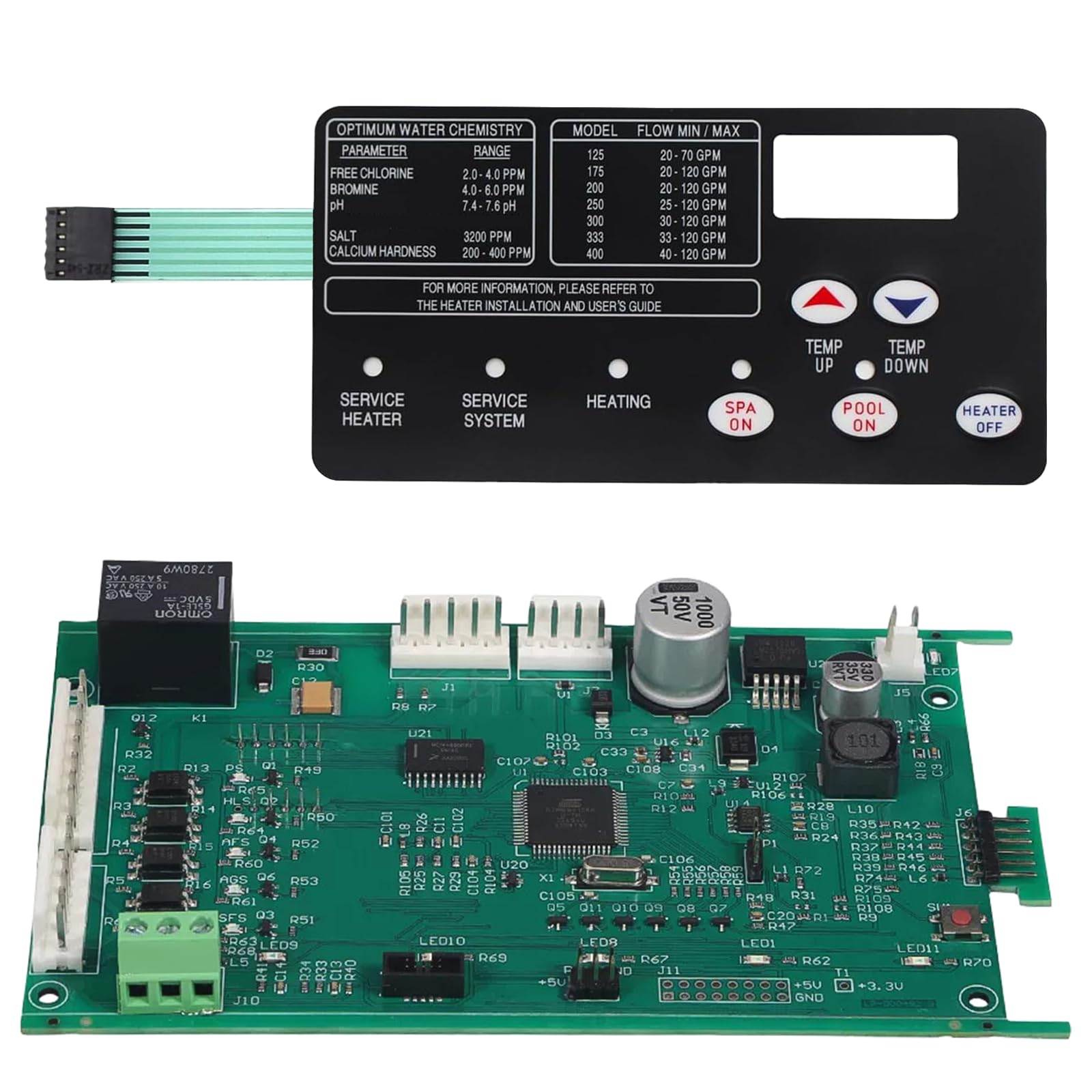 Endxedo 42002-0007S Pool Heater Control Board Kit Compatible with Pentair MasterTemp 200/250/300/400 and Sta-Rite Max-E-Therm SR200/SR333/SR400,