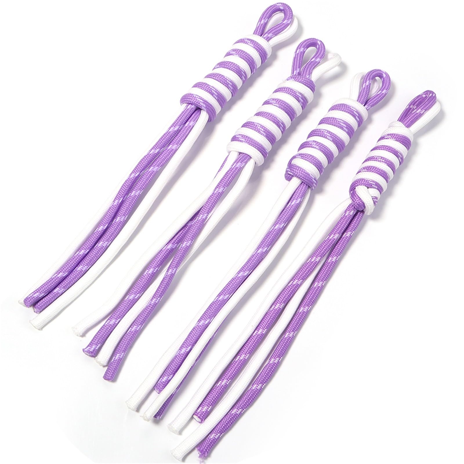 Nylon Cord Thread 20pcs Multicolor Braided Lanyard Keychain Anti Lost Knot Polyester Rope For DIY Handmade Keyring Bag Decoration Accessories for Bracelets Macrame(Purple)