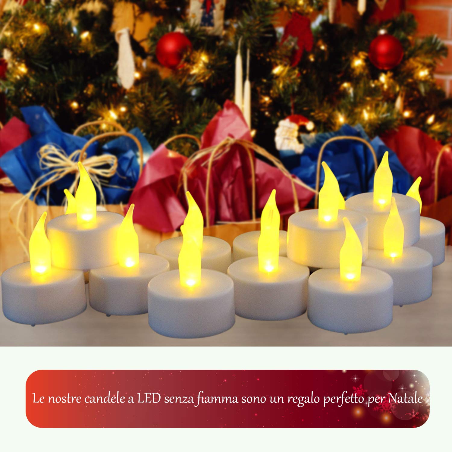 30 Candele LED A Batteria Con Fiamma Oscillante - Luce Bianca Calda, Senza Fiamma, Per Decorazioni - Foto 8