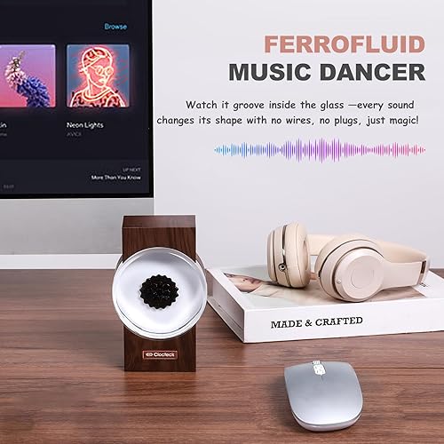 Miniatura 2 de Visualizador ferrofluido, ferrofluido bailando con ritmo, altavoz de música fluido magnético mate decoración de escritorio, un regalo retro amigos