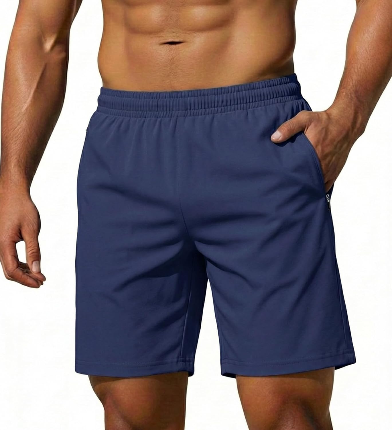 Sailwind Men’s Athletic Running Shorts 7" Quick Dry Lightweight Workout Gym Shorts with Zipper Pockets for Basketball Hiking