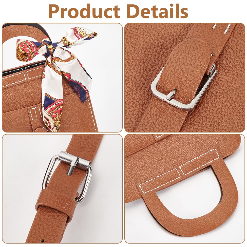 WADORN DIY-Set Für Umhängetasche Aus PU-Leder – In Kamel, Inkl. Allem Material, Fertige Größe 27x11x20 Cm