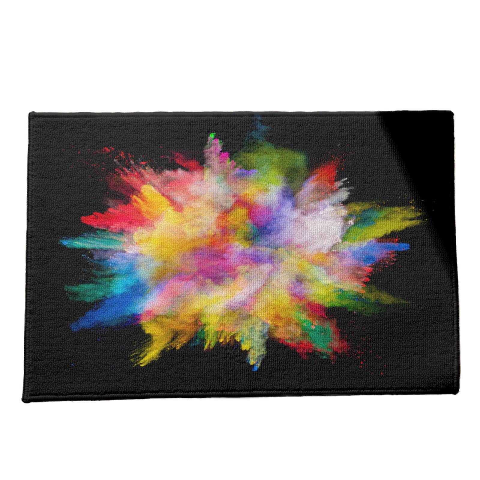 Tapis personnalisé famille au motif fumée colorée pour un foyer unique