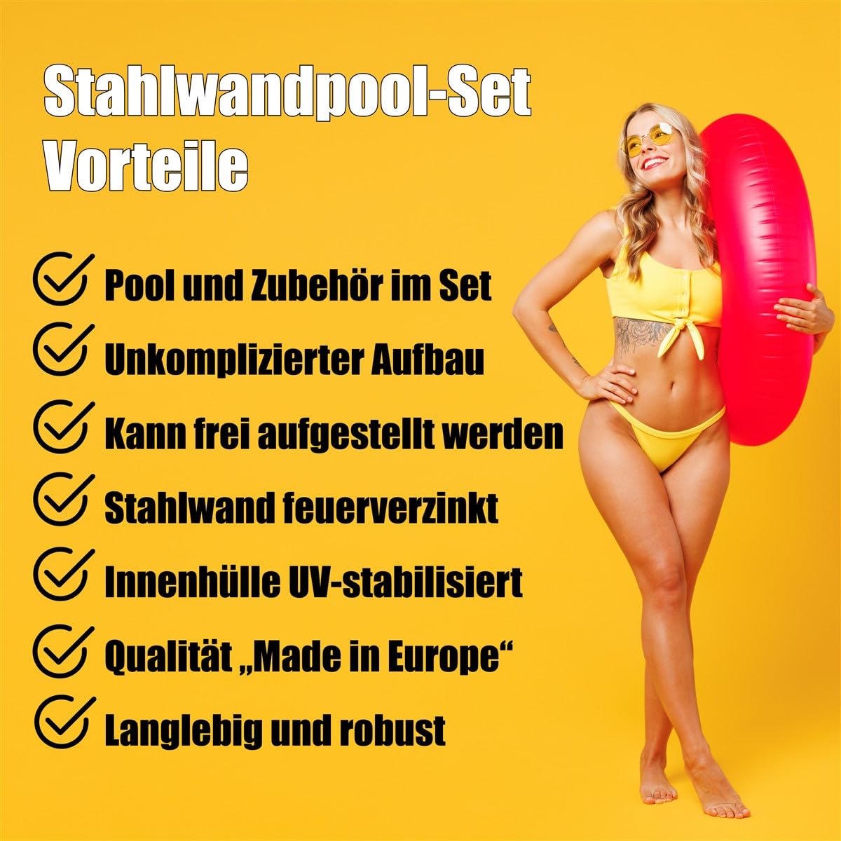 mediPOOL Schwimmbecken-Set Ø 3,50 x 1,20 m, Rundform, weiße Stahlwand, Blaue Innenhülle, Made in Europe, mit Kartuschenfilteranlage und Sicherheitsleiter