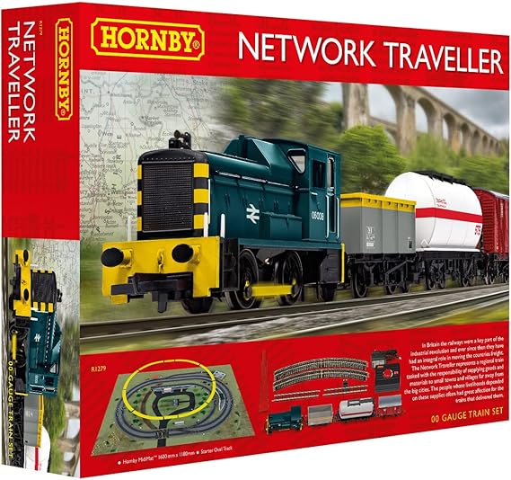 Hornby R1279M Network Traveller Train Set Analogue OO Gauge Model Railway, Includes 1x Diesel