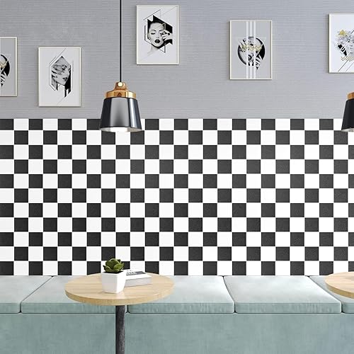 Miniatura 8 de Yenhome Papel de contacto blanco y negro para gabinetes, cajones, cocina, baño, papel tapiz texturizado de 17.7 x 200 pulgadas, papel tapiz a
