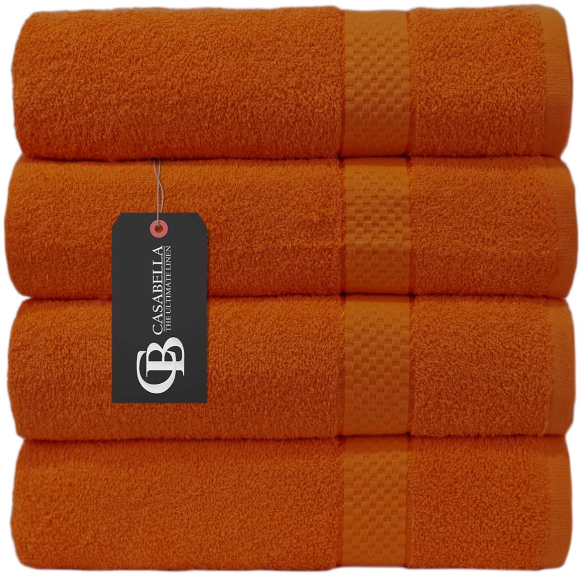 Casabella Luxury Pack Of 4 Bath Sheet 100% Egyptian Cotton Super Soft towel_Orange