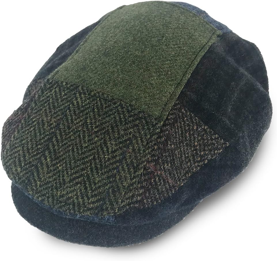 Mucros Weavers Irish Trinity Patch Cap, Irish Hat for Men, Wool Newsboy Cap, Flat Wool Hat