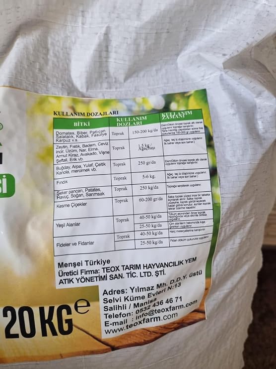 20 kg katı solucan gübesi | Sebze, meyve, süs bitkileri ve fidanlarda kullanılır