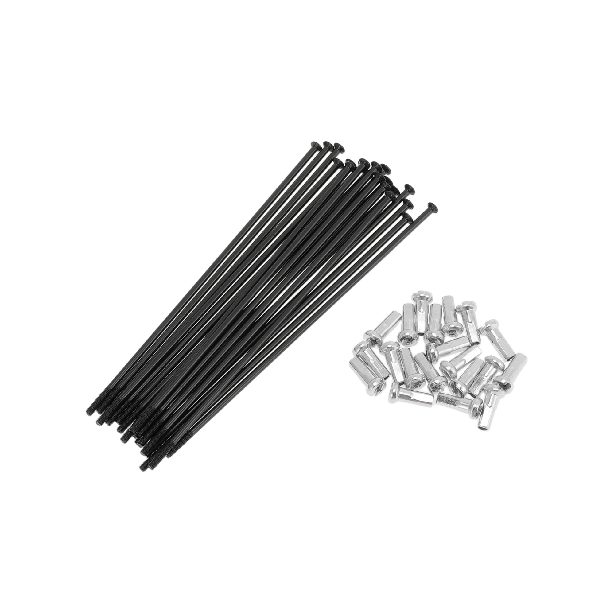 Motoforti 20 Set 14G Straight Pull Bicycle Spokes 104mm Straight Pull Bike Wheel Spokes Carbon Steel Black — image 1
