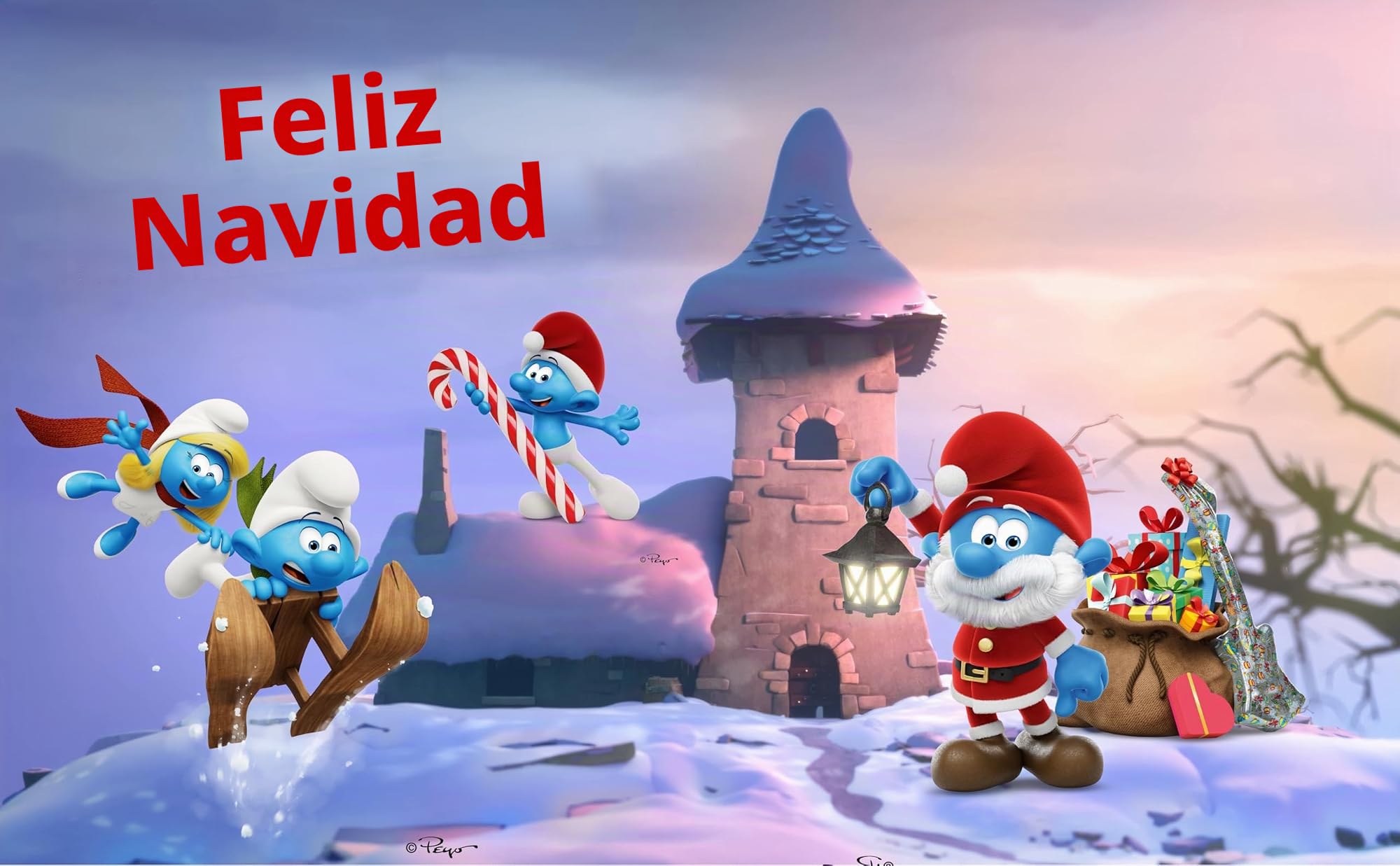 Calendario de Adviento 2025 El calendario de Adviento original de Pitufos. Juguetes coleccionables de dibujos animados para niños y niñas, 12 figuras + 12 regalos SMURFY. A partir de 3 años. 24