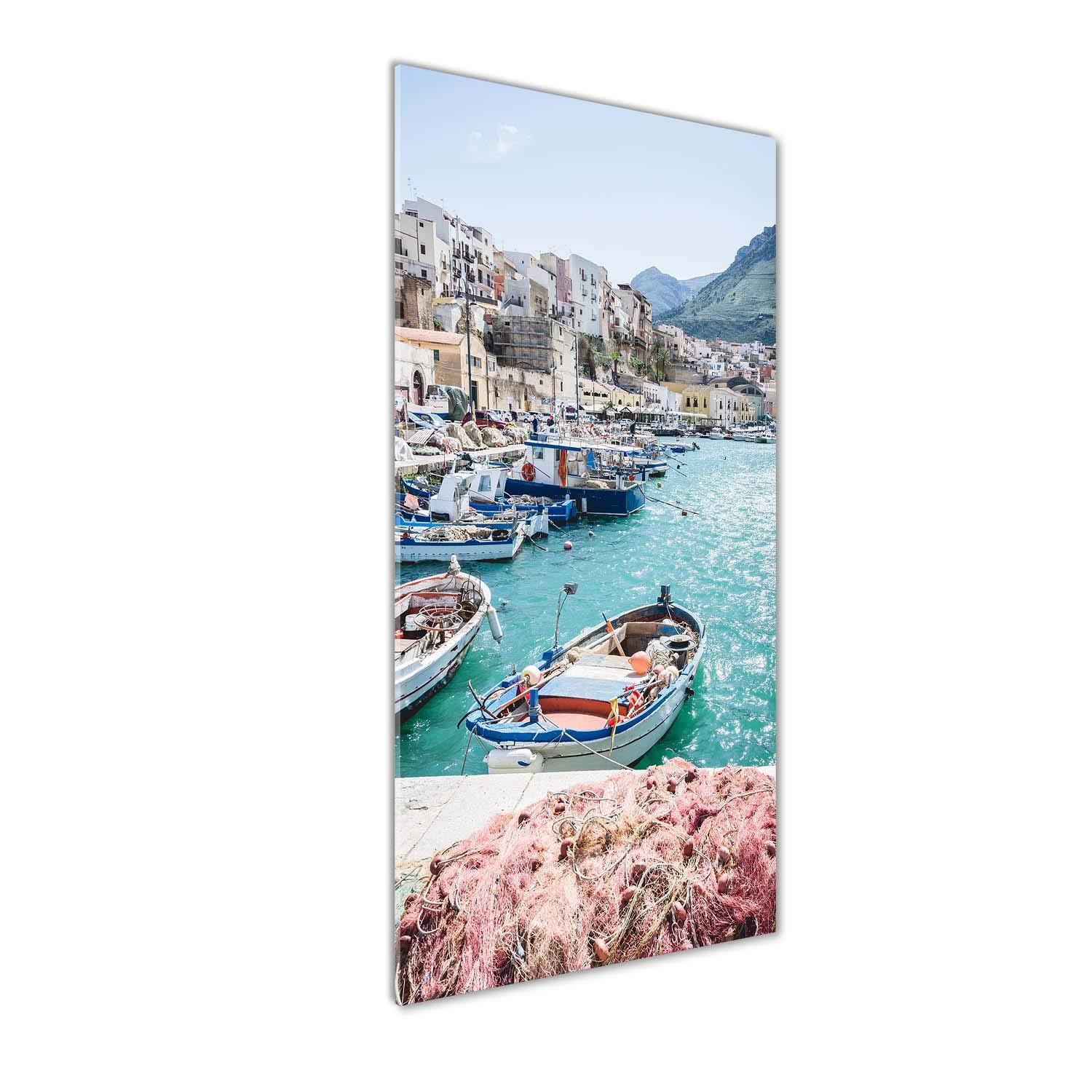 Impression sur verre acrylique 50x125 cm bleu - Tableau mural de architecture Sicilia