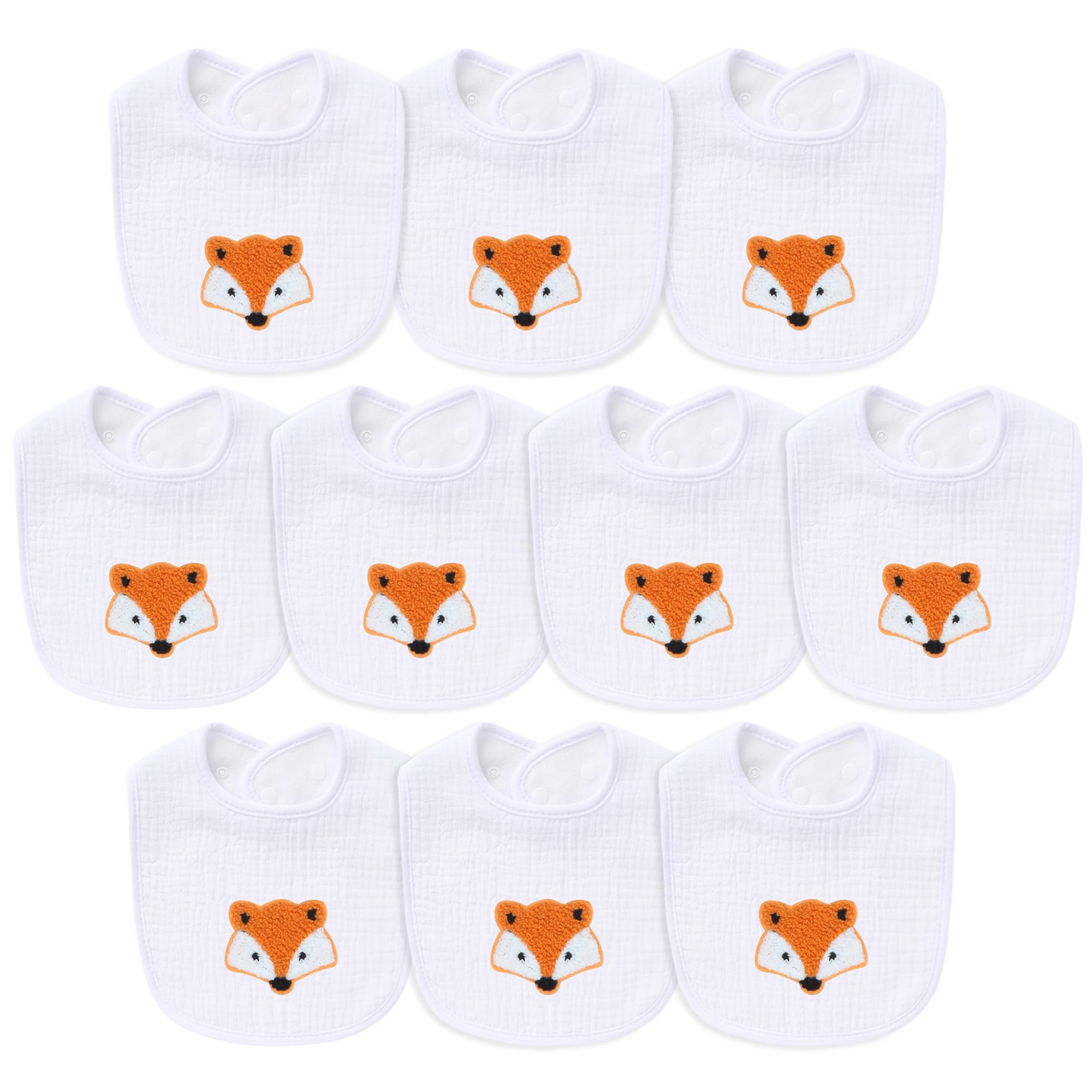 Hakochia Muslin Baby Bibs Extra Thick, for Heavy Droolers 0-36M, White-a1