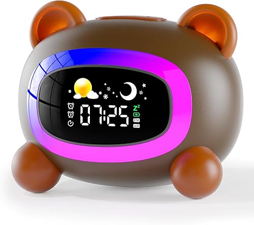 ANALOI Ok to Wake Clock para niños, reloj de entrenamiento del sueño para niños pequeños, máquina de sonido de sueño para niños con luz nocturna,