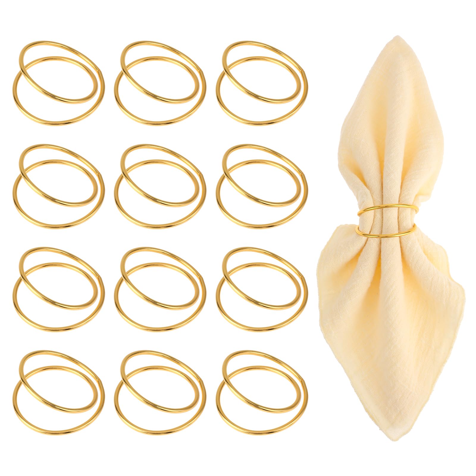 Giantree 12 servilleteros, servilletas, doradas, servilletas, servilletas, anillos de napa, servilletas, decoración de mesa para bodas, cumpleaños, fiestas, Navidad