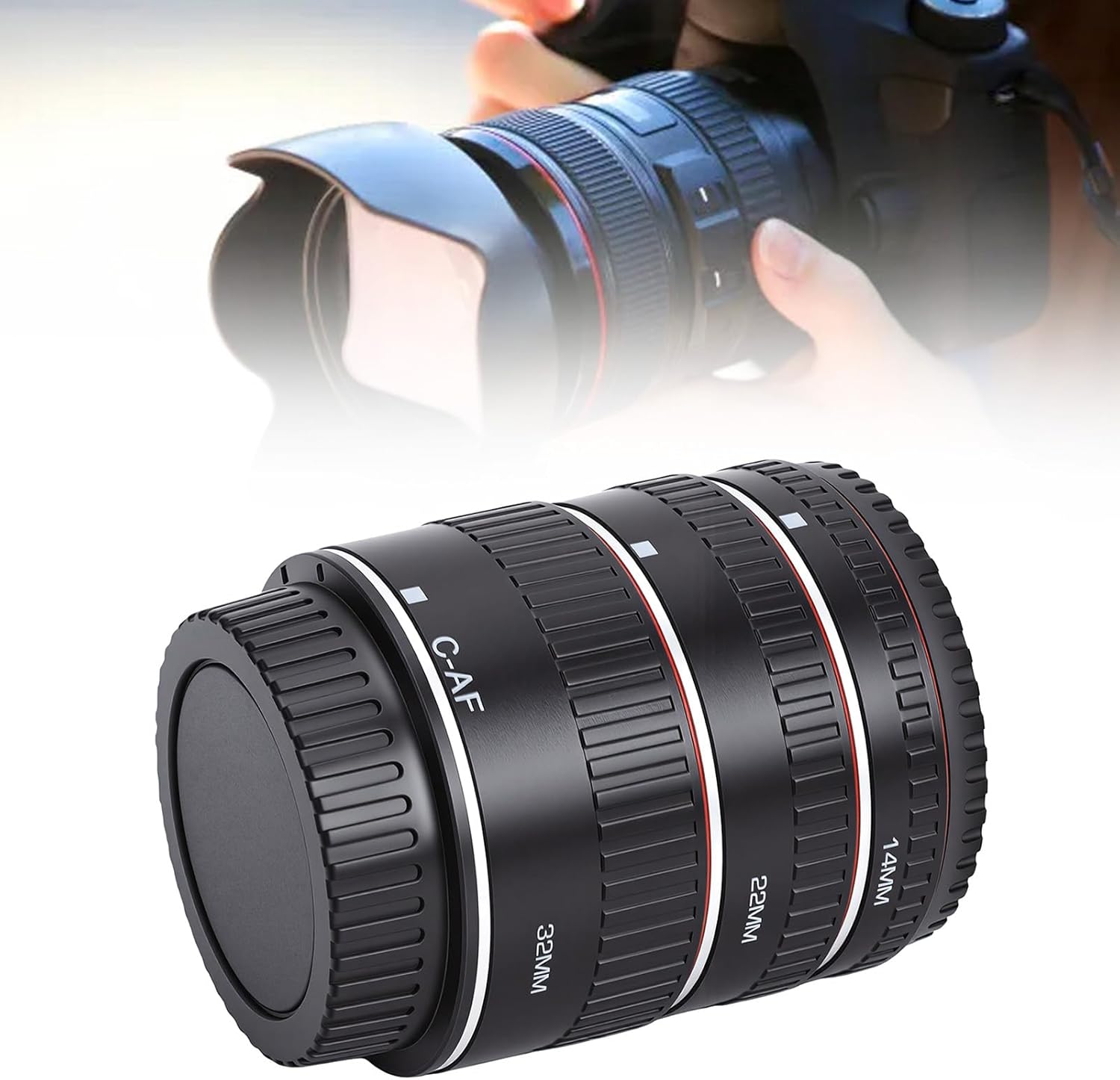 Zyyini Macro Extension Tube Set, 13mm 21mm 31mm Macro Extension Lens Adapter Tube Rings Set with Auto Focus for EF EF S Mount DSLR Cameras, for Photography