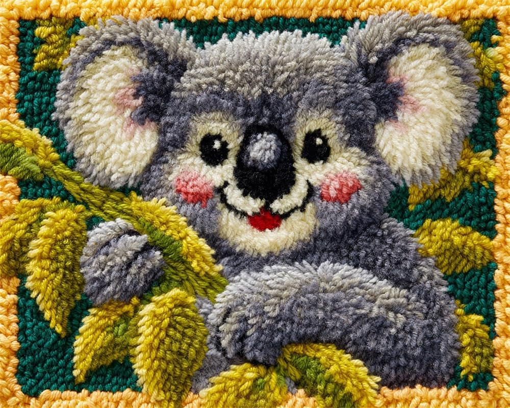 FWRTYCB Latch Hook Rug Kits, Cute Smiling Koala