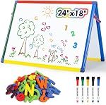 Tableau Blanc Mobile Double Face sur Roues, Chevalet Magnétique pour Salle de Classe | Chevalet pour Enseignant 36 x 24 po pour enfants. Grand Tableau Blanc Mobile avec Support. Hauteur Réglable jusqu'à 64,4 po Parfait pour l'École