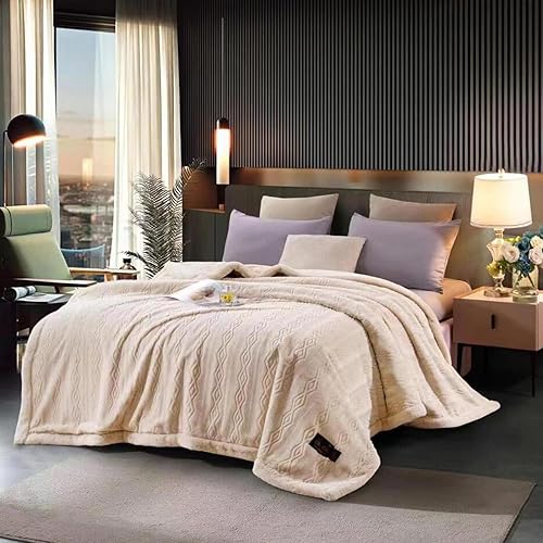 LGYKUMEG Manta pesada de visón coreano de 10 libras, manta de forro polar de felpa cálida para invierno, sedosa suave y cálida, manta de cama