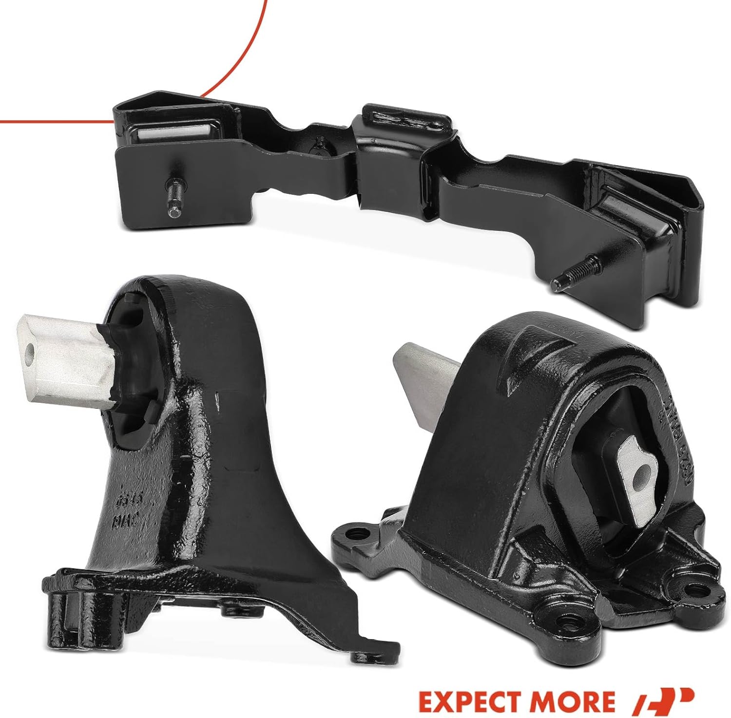 A-Premium Engine Motor Mount and Transmission Mount Kit Compatible with Jeep Wrangler 2012-2017, Wrangler JK 2018, 3.6L, Automatic Transmission, 3 PC-Set, Replace# 5147191AC, 5147190AC