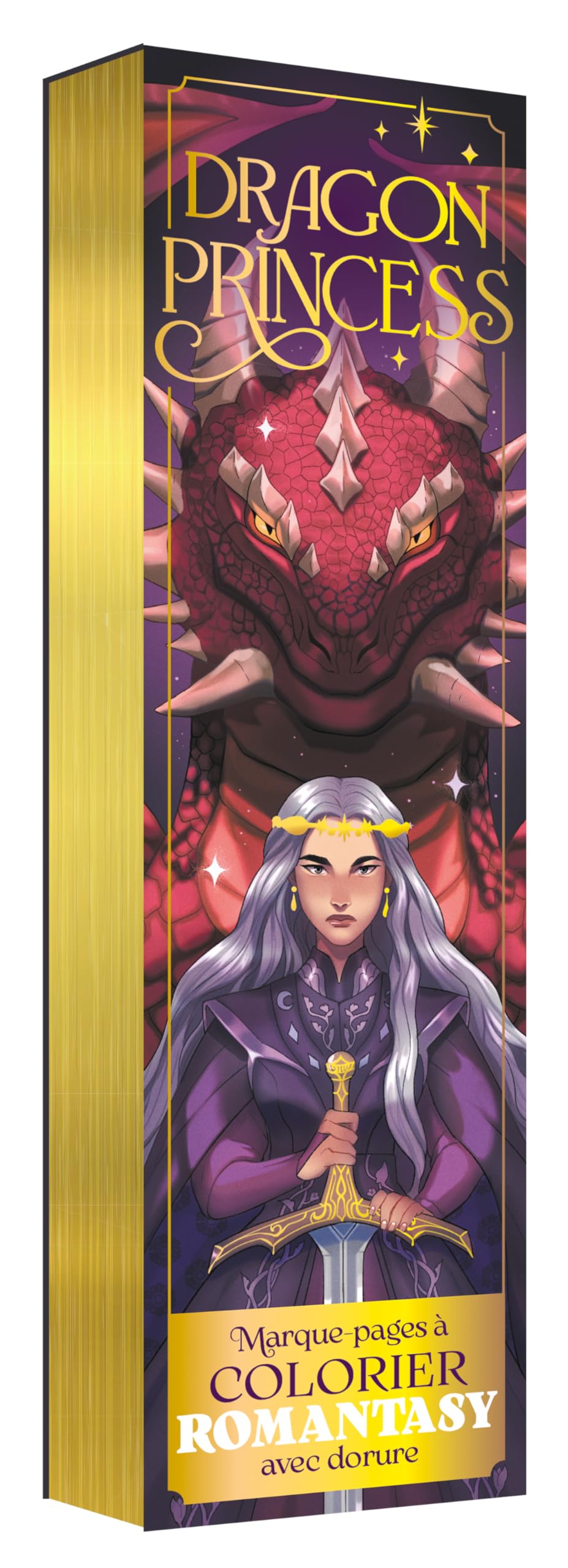 Marque-pages à colorier romantasy - Dragon Princess: Marque-pages à colorier romantasy avec dorures