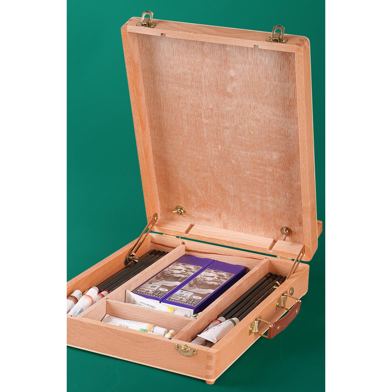 osiuujkw Estuche de almacenamiento para caballete de pintura para estudiantes principiantes con compartimentos divididos para organizar los materiales arte y facilitar el acceso. Caballete Para madera