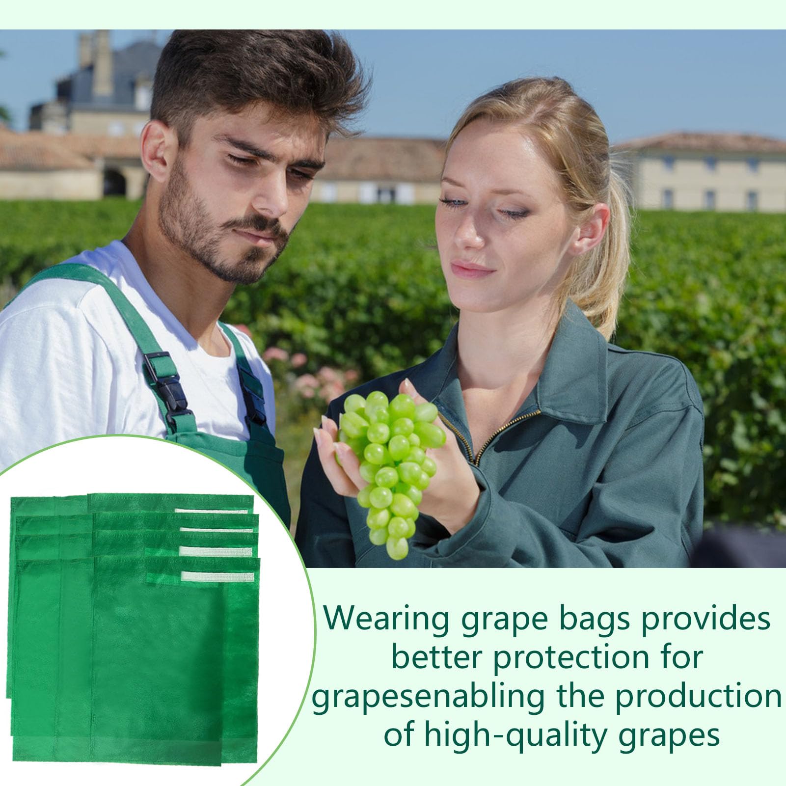 100 Sacs Protection Fruits Avec Cordon - Filets Anti-Insectes Anti-Oiseaux Réutilisables - Protection Raisin Fraise M/L